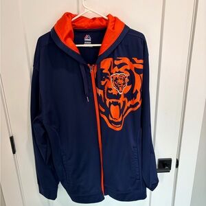 Chicago Bears Navy and Orange Sports full zip hoodie